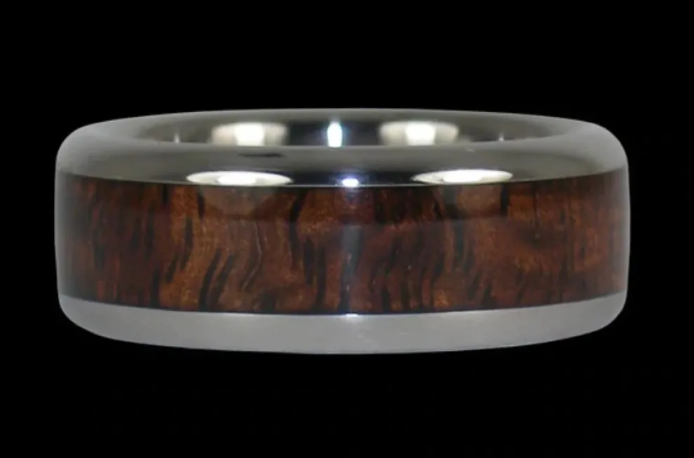 African Blackwood And Koa Hawaii Titanium Ring