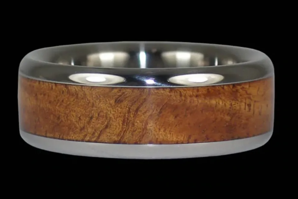 African Blackwood And Koa Hawaii Titanium Ring