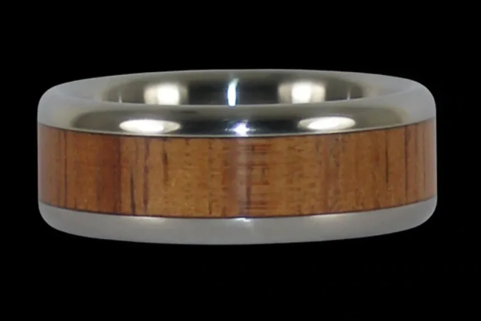 African Blackwood And Koa Hawaii Titanium Ring