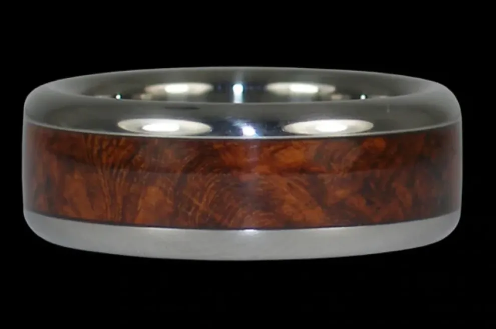 Amboina Wood Titanium Ring Band