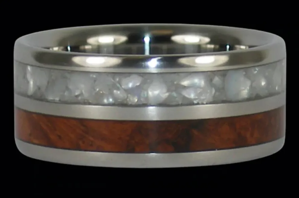 Amboina Wood Titanium Ring Band