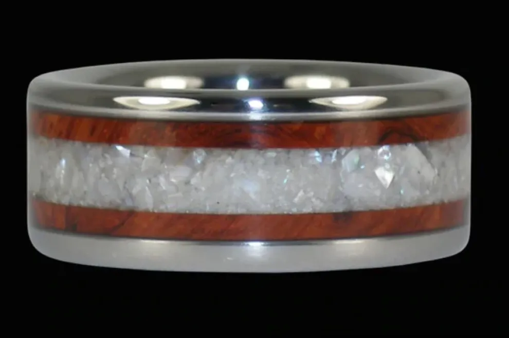 Amboina Wood Titanium Ring Band