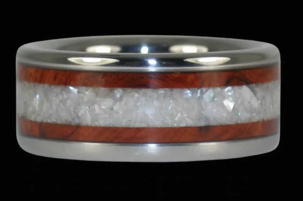 Amboina Wood Titanium Ring Band