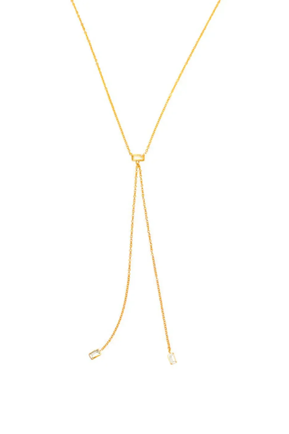 Baguette Diamond Lariat Necklace