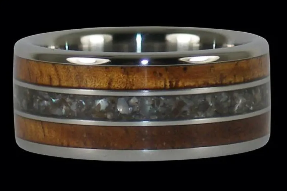 Big Kahuna Black Pearl Titanium Ring