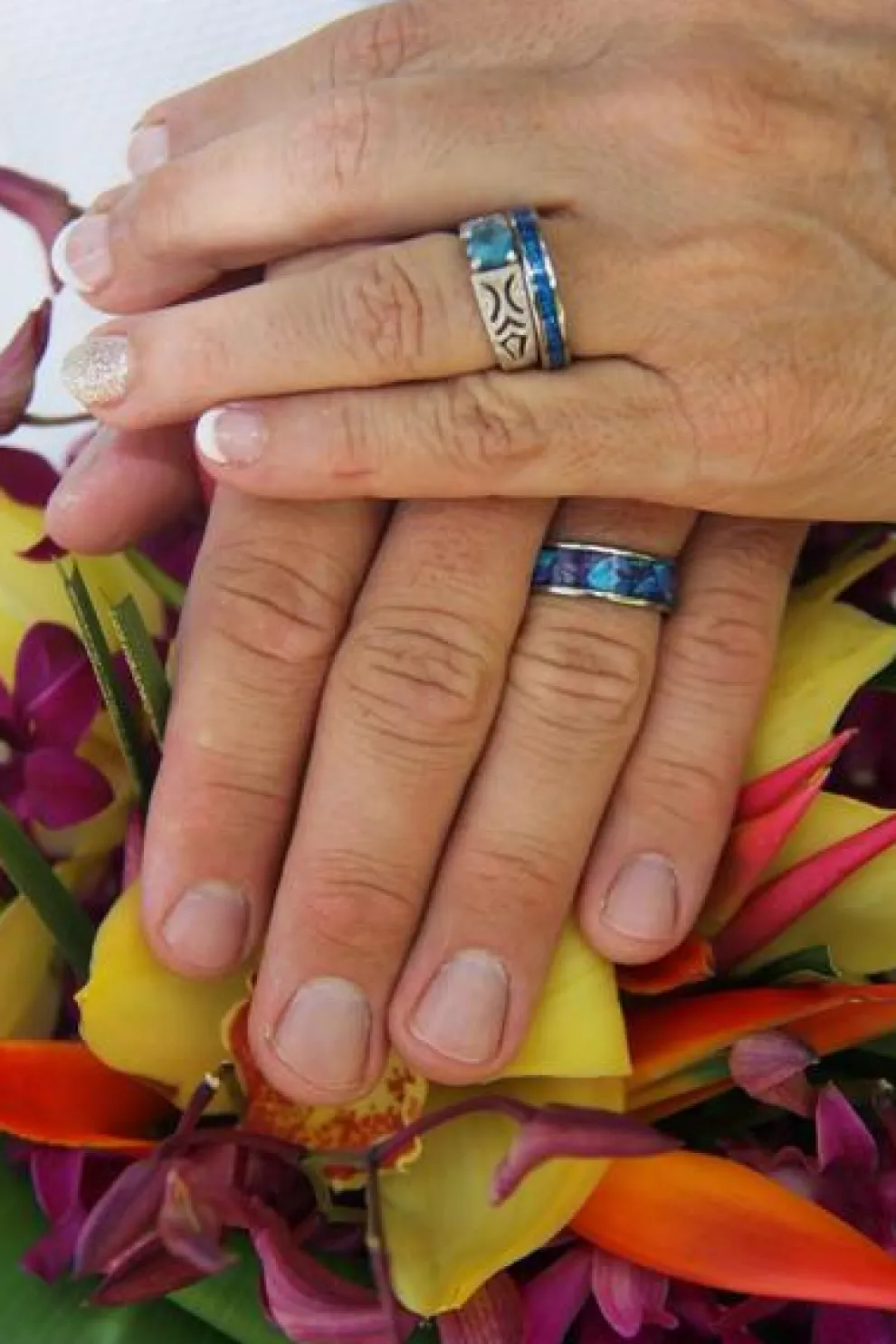 Black Opal Hawaii Titanium Ring Band