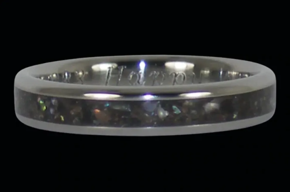 Black Pearl Titanium Ring