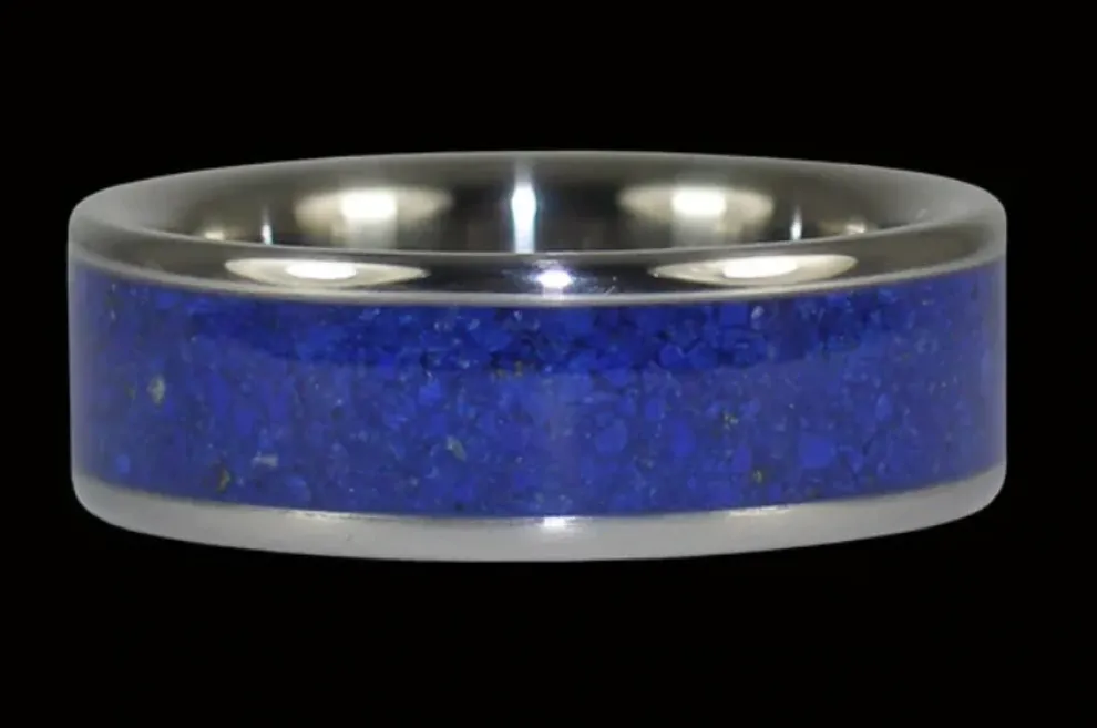 Blue Lapis Titanium Ring