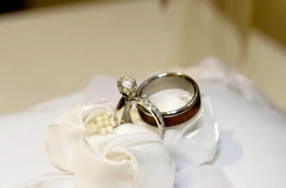 Dark Tiger Koa Wood Hawaii Titanium Ring