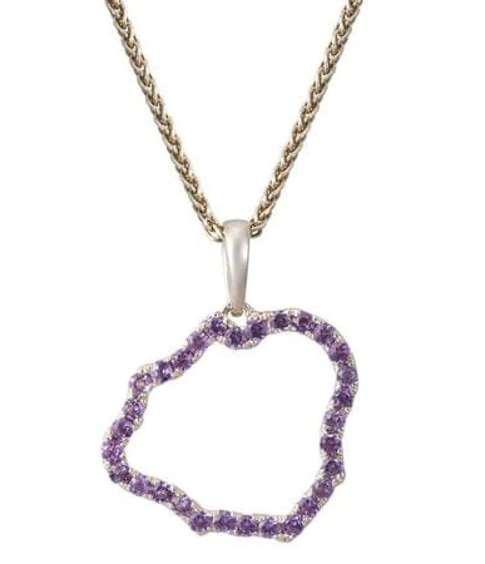 14K "Kauai" Pendant With 30 Lavender Sapphires