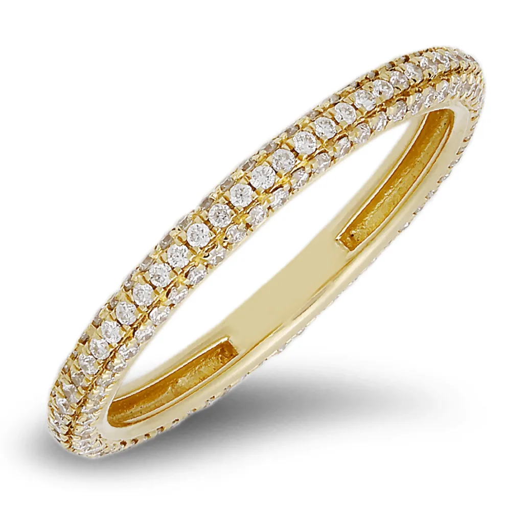 18K Rose Gold Band With 0.49 Ct Diamonds