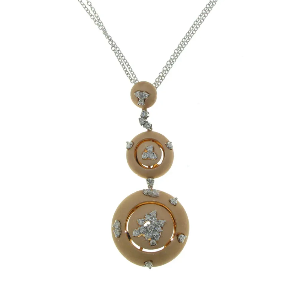 18K Rose Gold Diamond 0.55 Carat Weight (Total) Circle Pendant