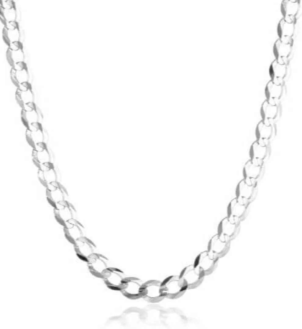 14K White Gold Curb Chain