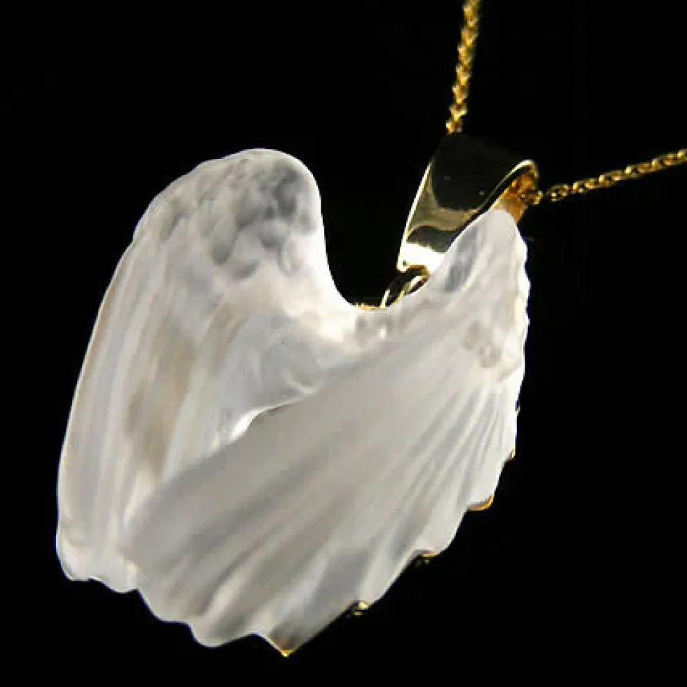 14K Yellow Gold Spirit Wings Pendant With Diamond