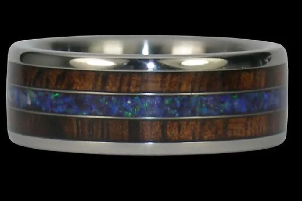 Kahuna Opal Koa Titanium Ring