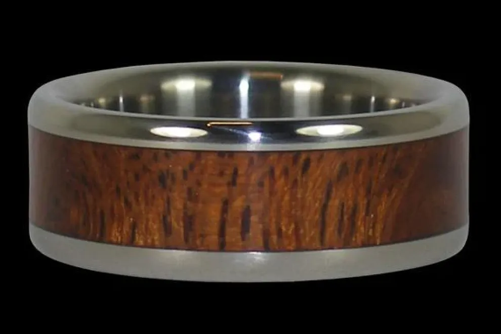 Kiawe Wood Hawaii Titanium Ring