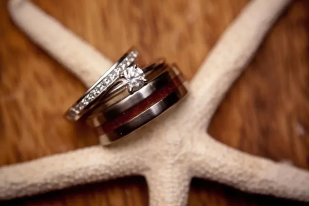 Koa Wood Titanium Ring