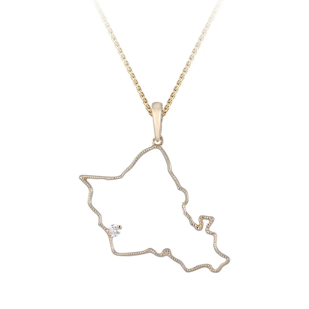 14Ky "Oahu" Pendant With .03Ct Diamond (For Ko'Olina)