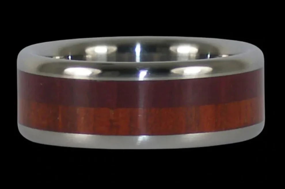 Light And Dark Koa Wood Titanium Ring