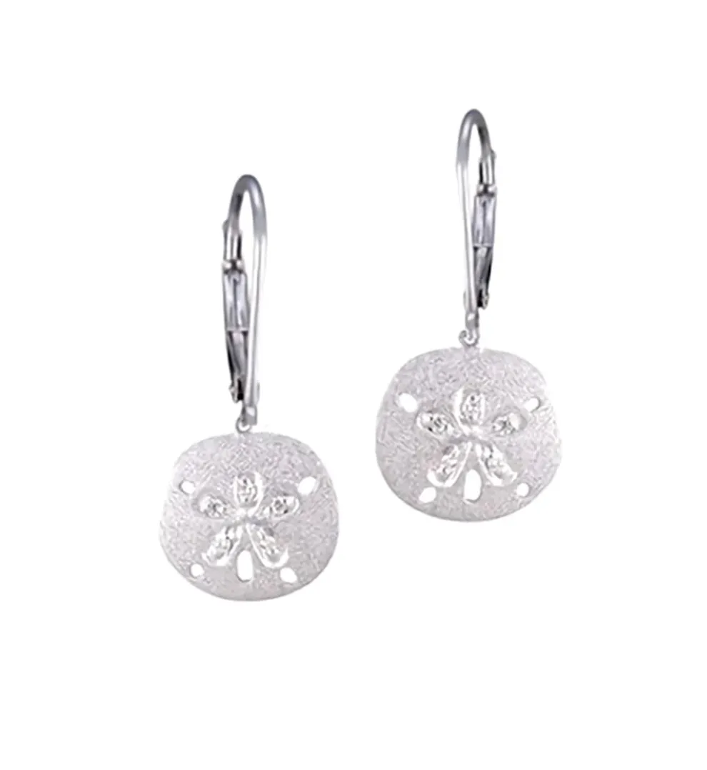 10Mm 14K Sand Dollar Earring With 10 Diamonds