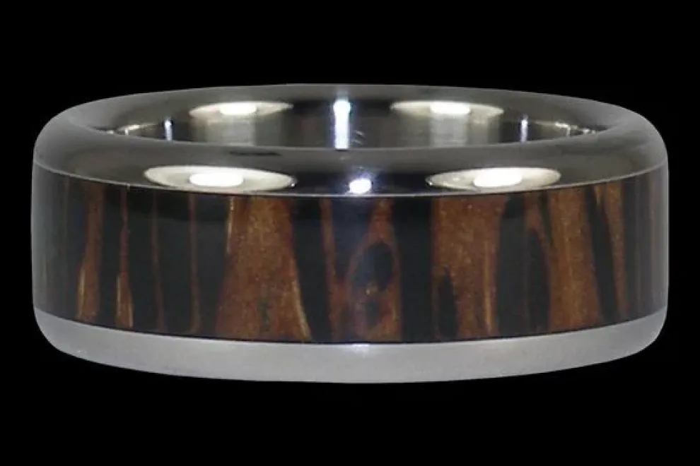 Palm Wood Titanium Ring