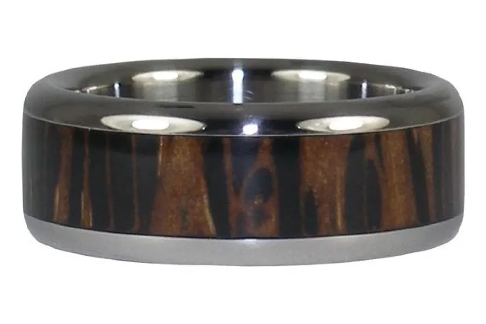 Palm Wood Titanium Ring