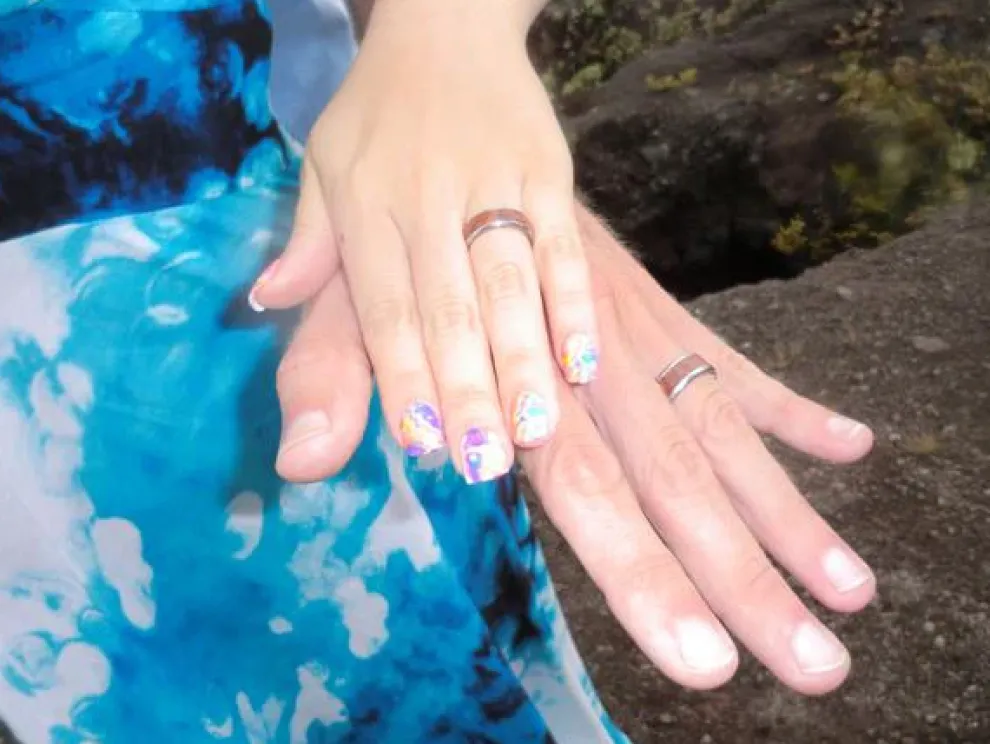 Tiger Koa Wood Hawaii Titanium Ring