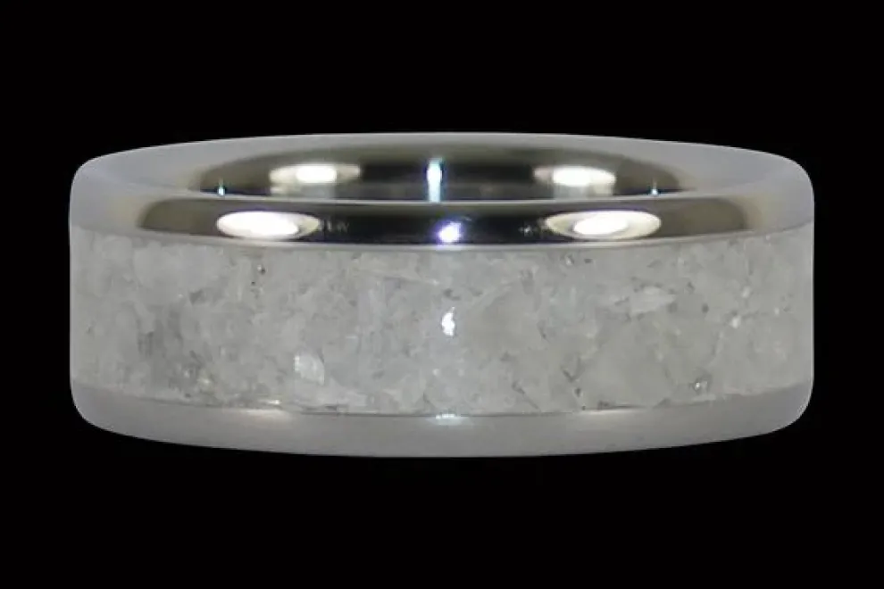 White Pearl Hawaii Titanium Ring