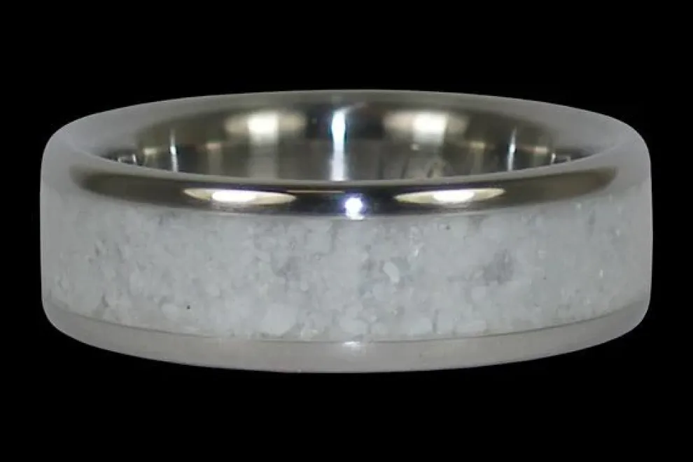 White Pearl Hawaii Titanium Ring