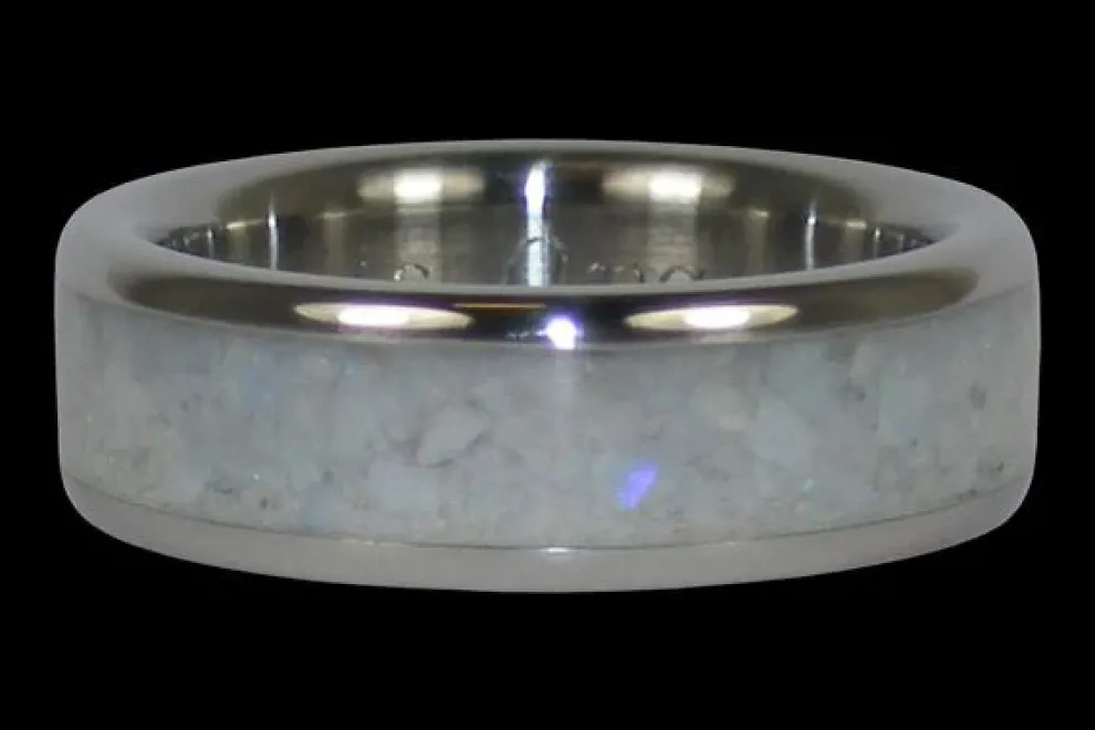 White Pearl Hawaii Titanium Ring